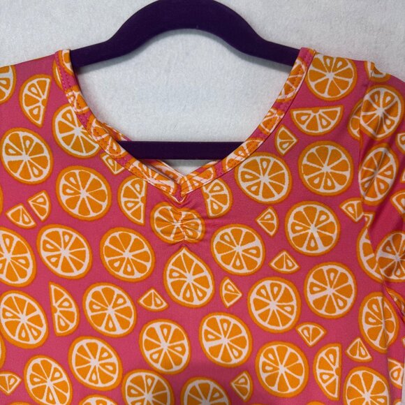 Dotdotsmile Dress Size 8/10 Pink with Oranges Print New With Tags - Picture 2 of 8
